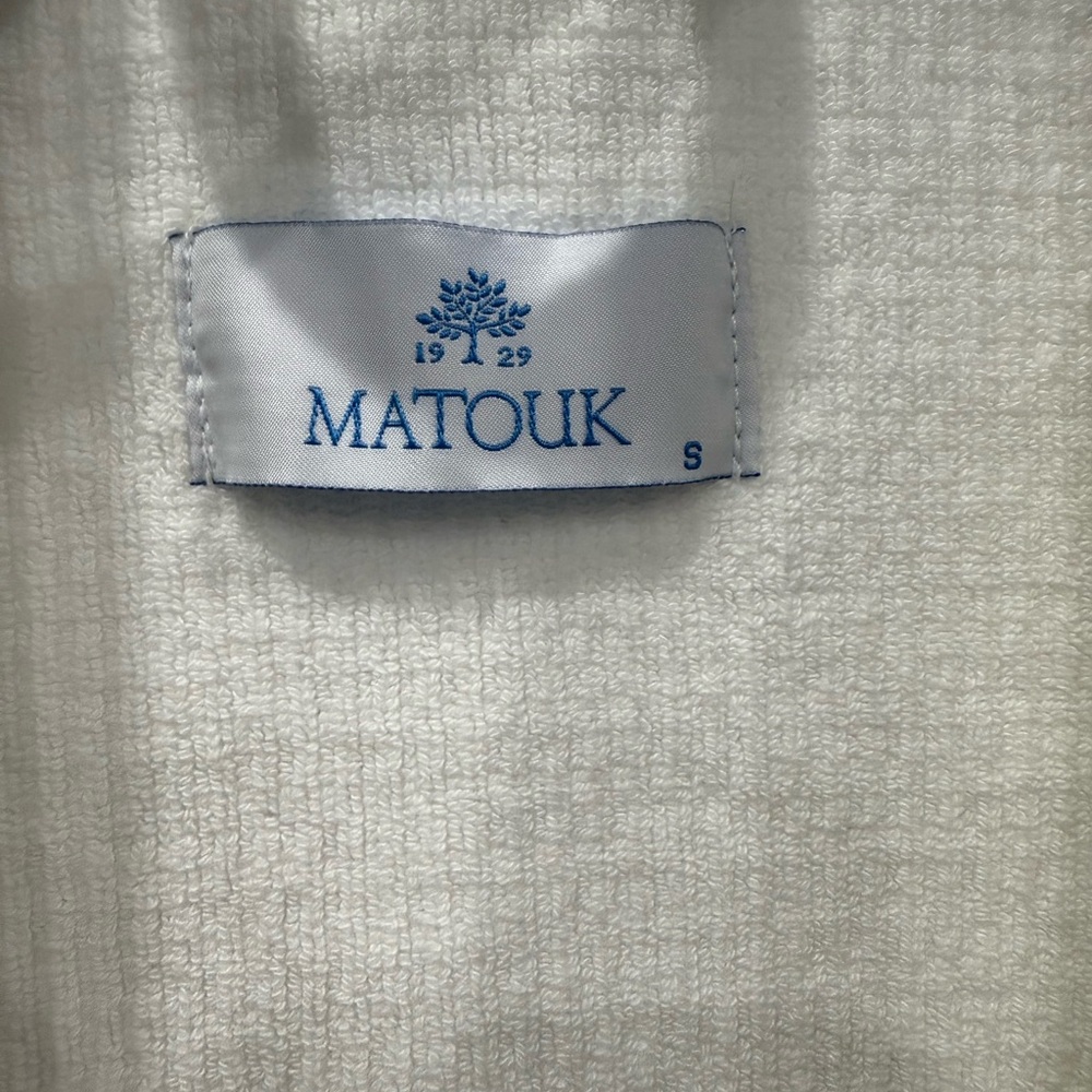 MATOUK NEW Size Small WAFFLE ROBE - WHITE - Picture 6 of 10